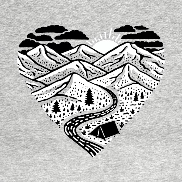 Mountain Lover Heart Camping Nature by lorenklein